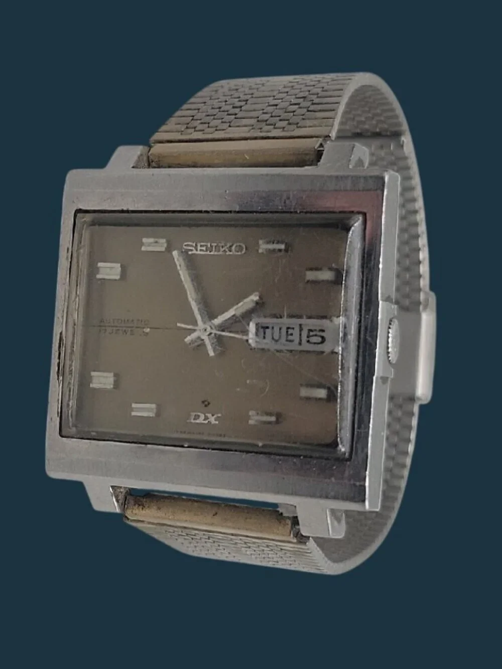 Vintage 1969 Seiko DX 6106-5009 Automatic TV Screen Watch Runs 17J Rare
